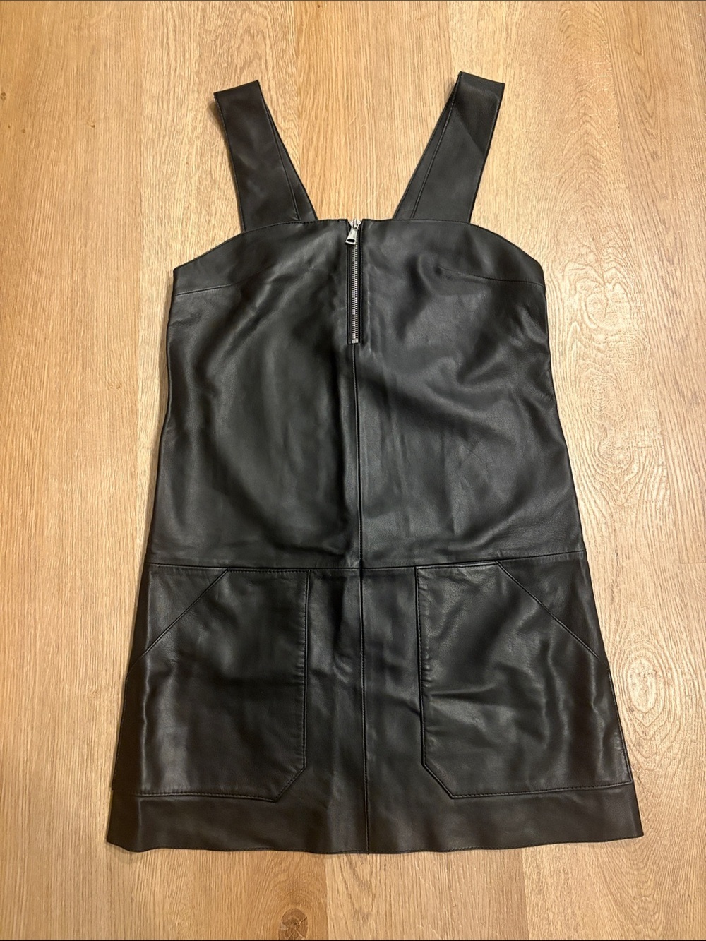 ba&sh Black Faux Leather Mini dress